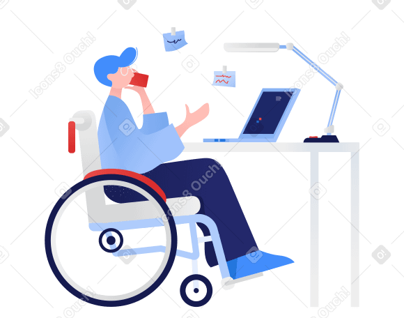 Disabled Person Illustration In PNG, SVG