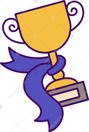 winner cup with ribbon PNG, SVG