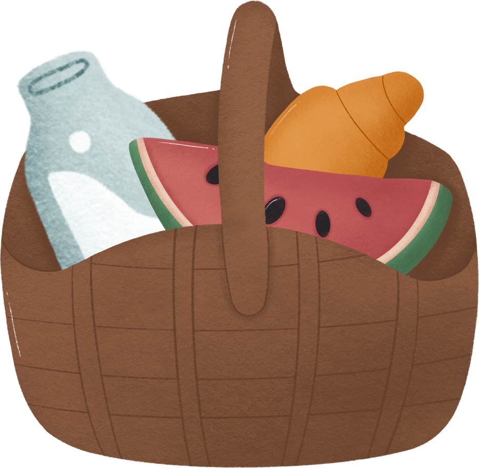 food basket Illustration in PNG, SVG
