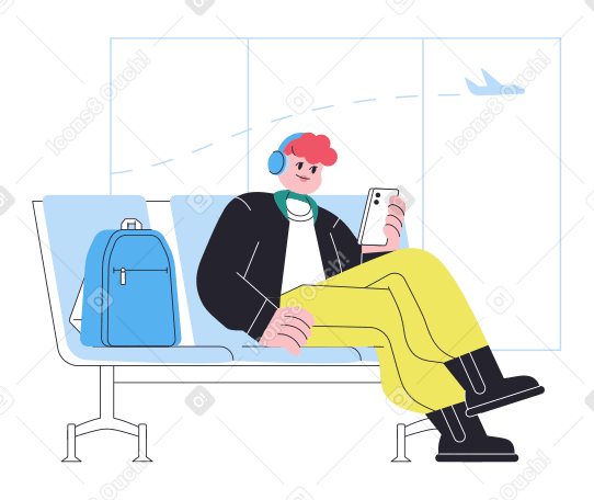 Airport lounge Illustration in PNG, SVG