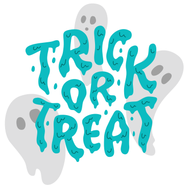 lettering trick or treat ghosts text PNG, SVG