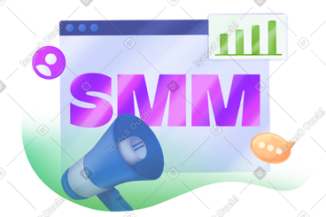 用社交媒体标志和扩音器文字刻上 smm PNG, SVG