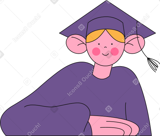 graduate in academic cap and gown PNG、SVG