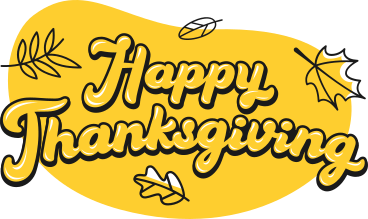 Надпись с днем благодарения с листьями в PNG, SVG
