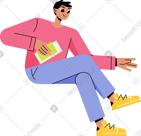 男人坐着身体前倾 PNG, SVG