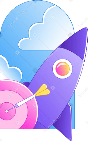 背景与火箭和目标 PNG, SVG