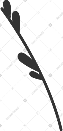 black branch with leaves PNG, SVG