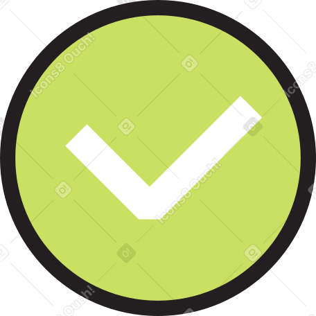 Icono redondo con marca de verificación PNG, SVG