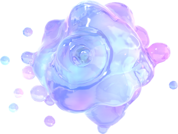 liquid bloom with iridescent droplets PNG, SVG