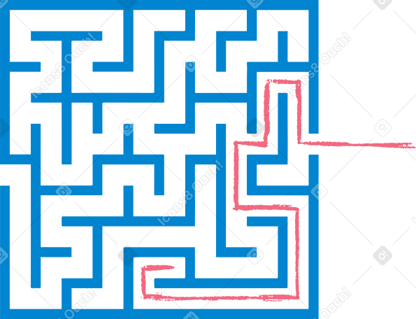 red path maze Illustration in PNG, SVG