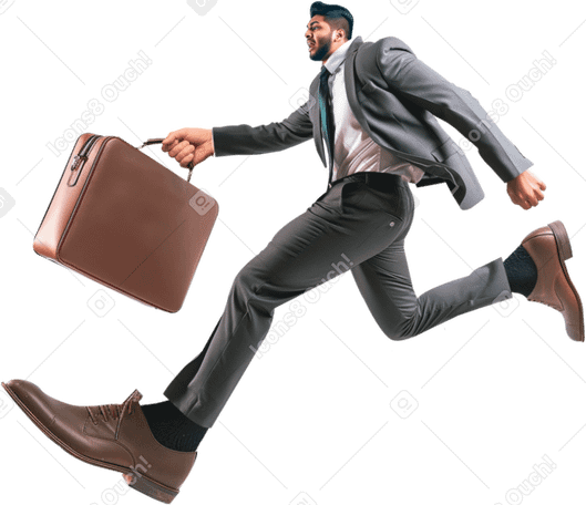 man in a suit with a briefcase PNG, SVG