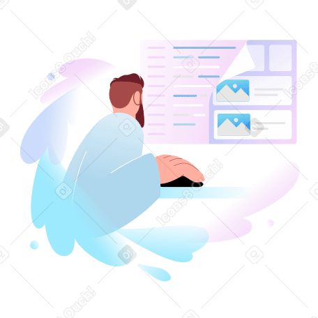 Человек занимается кодированием на компьютере в PNG, SVG