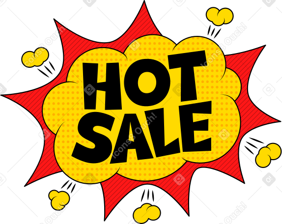 Schriftzug „hot sale“ im comic-stil PNG, SVG