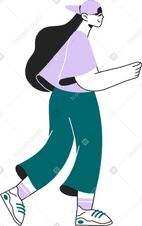 girl in a cap holding something in her hand Illustration in PNG, SVG