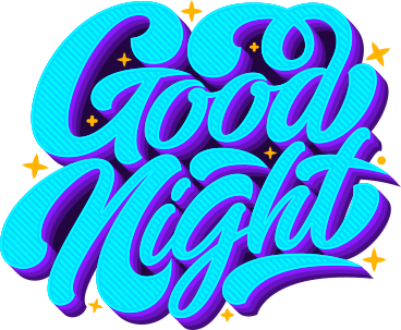 Lettering good night with stars and shadow text PNG, SVG