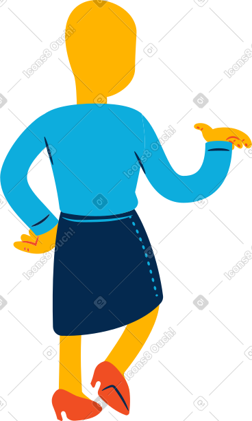 Woman standing back PNG, SVG