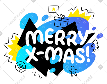 Merry x-mass 字母五颜六色，涂鸦 PNG, SVG