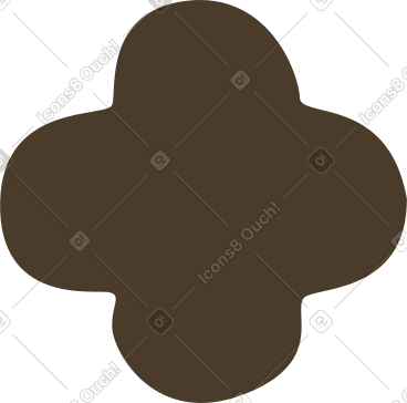 Brown quatrefoil PNG, SVG