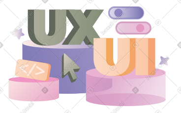 使用光标、代码符号和按钮文本为 ux/ui 写字 PNG, SVG