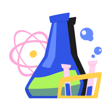 Flask and test tubes with liquid PNG, SVG