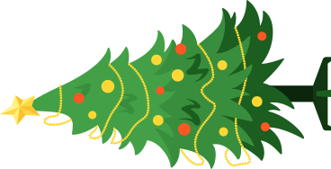 Рождественская елка упала в PNG, SVG