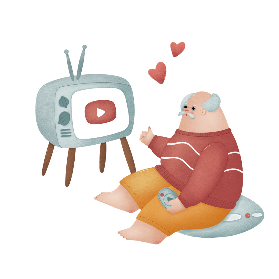 Watching tv Illustration in PNG, SVG
