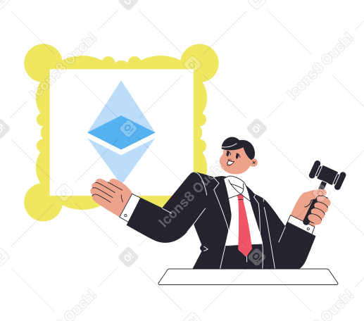 auctioneer on NFT Ethereum auction PNG, SVG