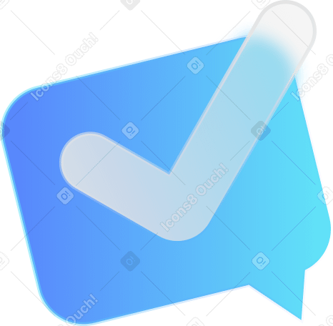 restangle speech bubble with check mark PNG, SVG