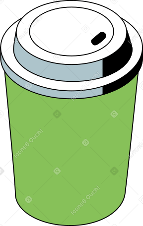 glass with plastic lid Illustration in PNG, SVG
