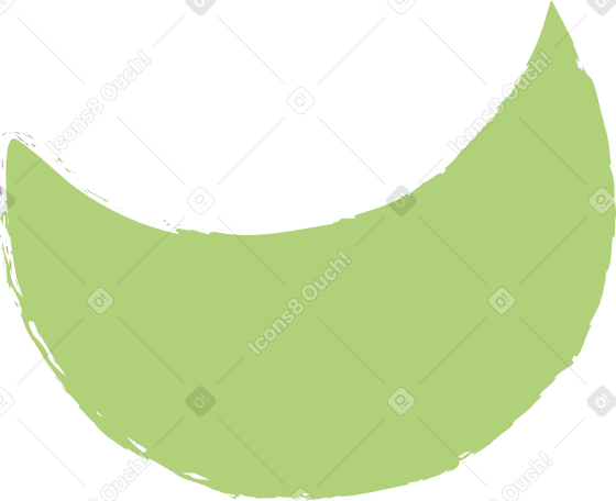 green crescent PNG, SVG