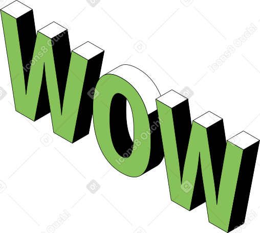 Lettrage wow texte PNG, SVG