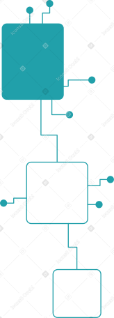 chain of ai blocks Illustration in PNG, SVG