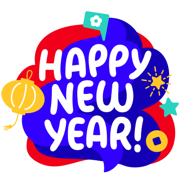 Happy Chinese New Year lettering PNG, SVG