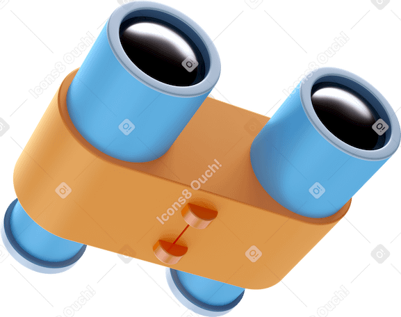 3D blue binoculars PNG, SVG