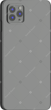 3D backside of a grey phone Illustration in PNG, SVG