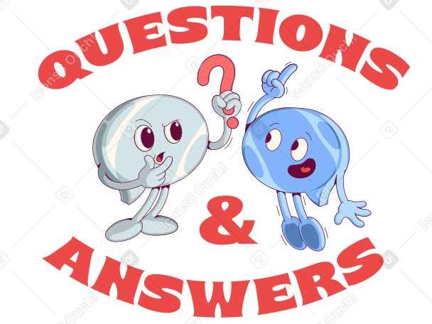 Lettrage de questions et réponses avec du texte de bulles PNG, SVG