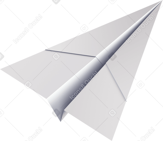 3D paper airplane PNG, SVG