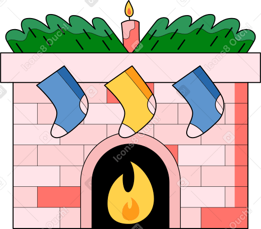 xmas fireplace PNG, SVG