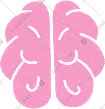 Pink brain PNG, SVG