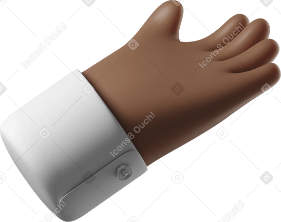 3D Dark brown skin hand reaching out PNG, SVG