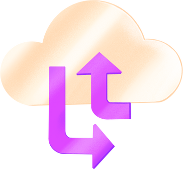 cloud with two purple arrows PNG、SVG