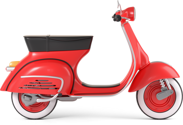 side view of red scooter PNG, SVG