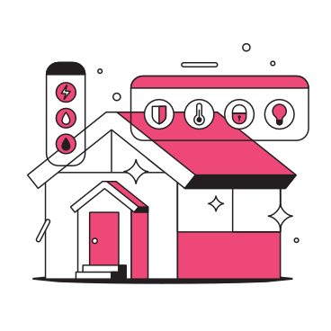 Smart house with smart devices PNG, SVG