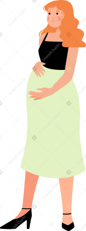 pregnant woman with hand on her belly PNG, SVG