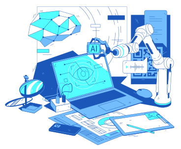 Artificial intelligence and robotics engineering PNG, SVG