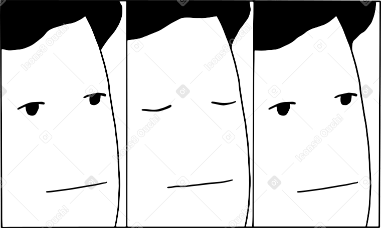 Personaje de garabato parpadeante PNG, SVG