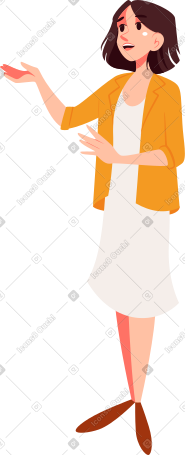 一件白色礼服和黄色夹克的女孩 PNG, SVG