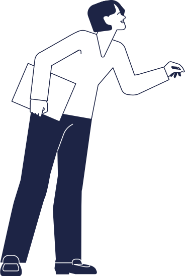 man with folder in his hand PNG, SVG
