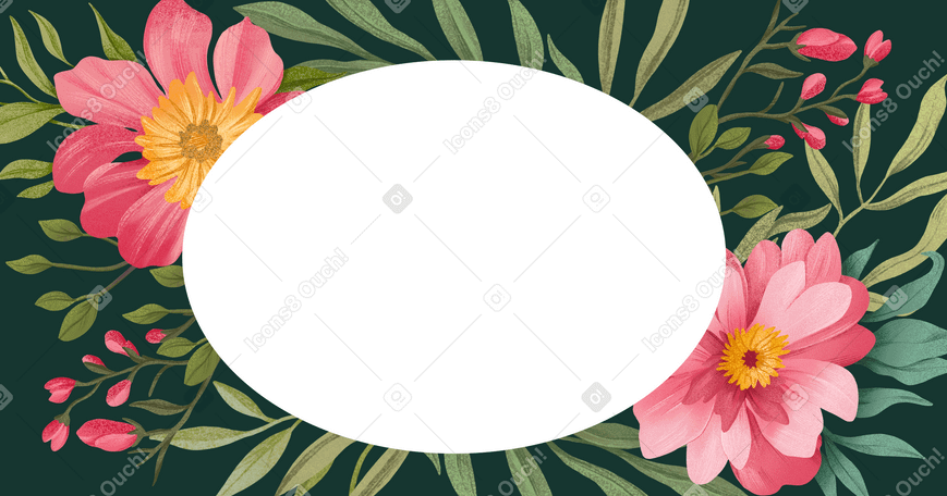 鲜花和复制空间 PNG, SVG