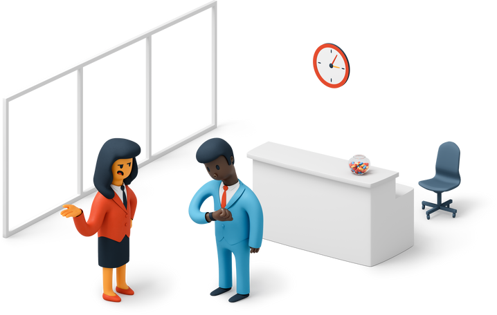 Office workers waiting for a business meeting Illustration in PNG, SVG